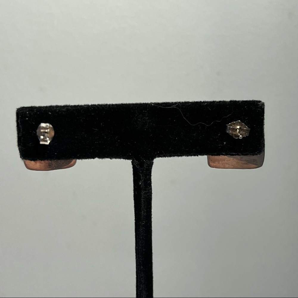 Sterling Puff Rectangle Square Earring - image 4